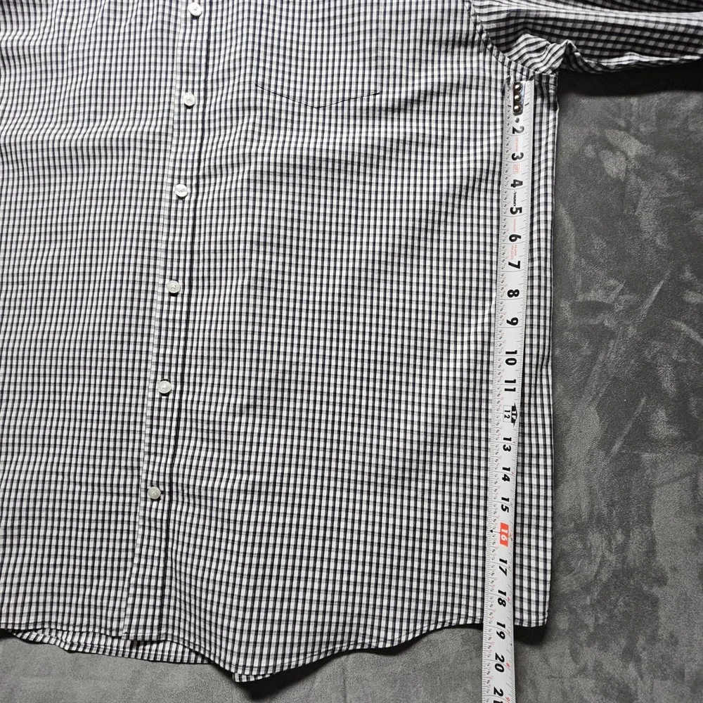 Cutter & Buck Mens 3XB Navy White Check Easy Care Stretch Button Down Shirt - Picture 6 of 9